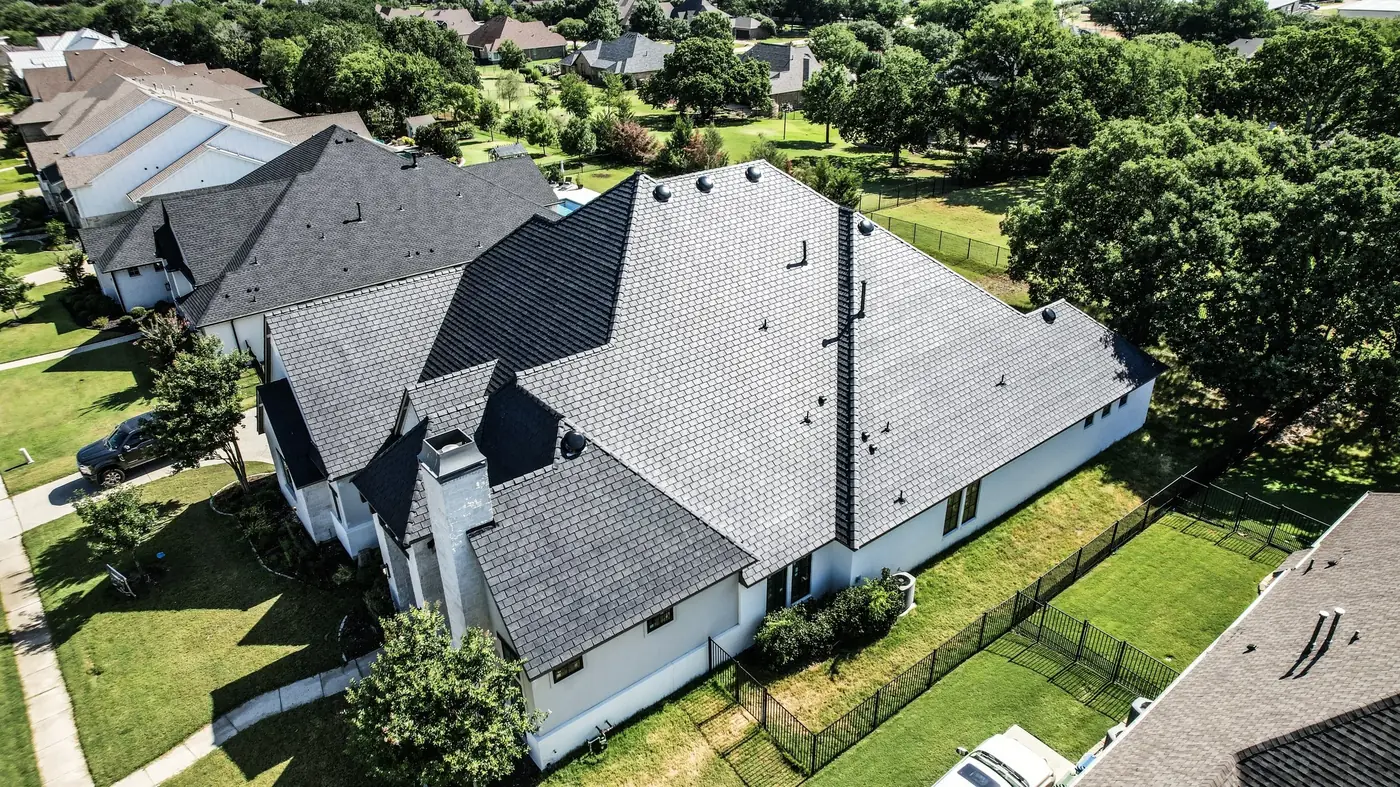 Slate-look roof on an estate home in the DFW area