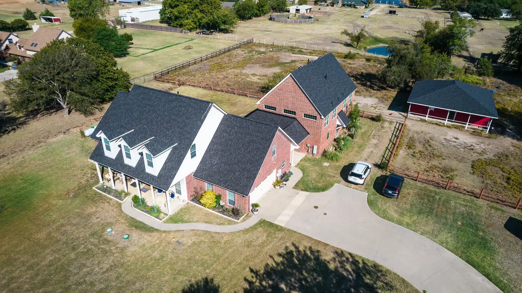 Completed residential roof on a home in the Keller area